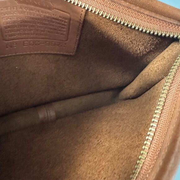 Authenitc Vintage Coach 9972 British Brown Leather Zip Top Clutch Bag - Picture 11 of 14